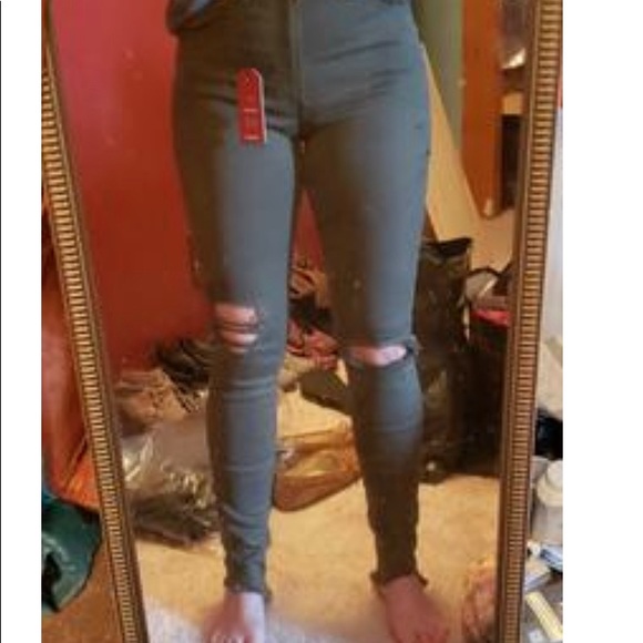 Women’s Army Green Jeans | Express | Size 10 - Picture 11 of 11